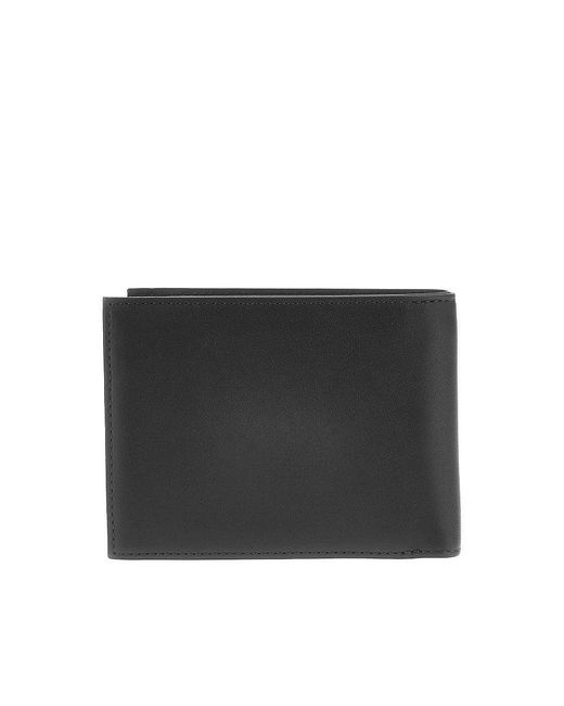 Emporio Armani Black Leather Bi-Fold Wallet for men
