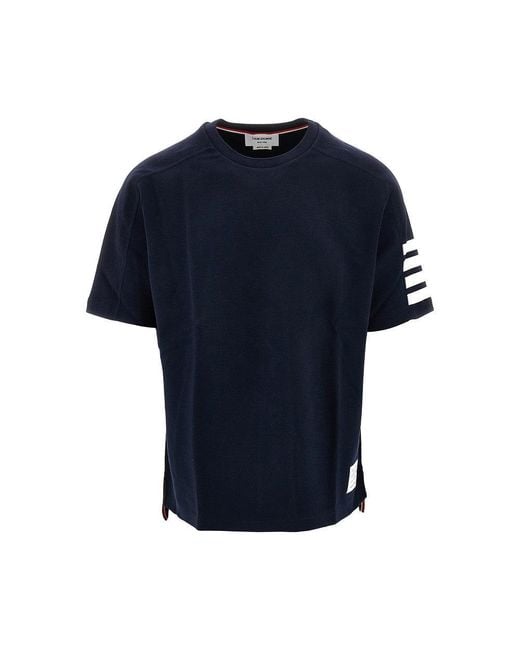Thom Browne Blue 4 Bar Inlay Jersey T-Shirt for men