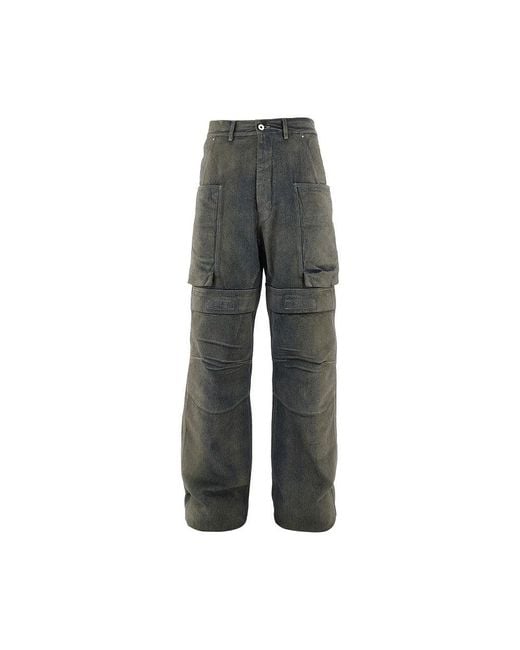 Rick Owens Gray 'Stefan' Denim Cargo Pants for men