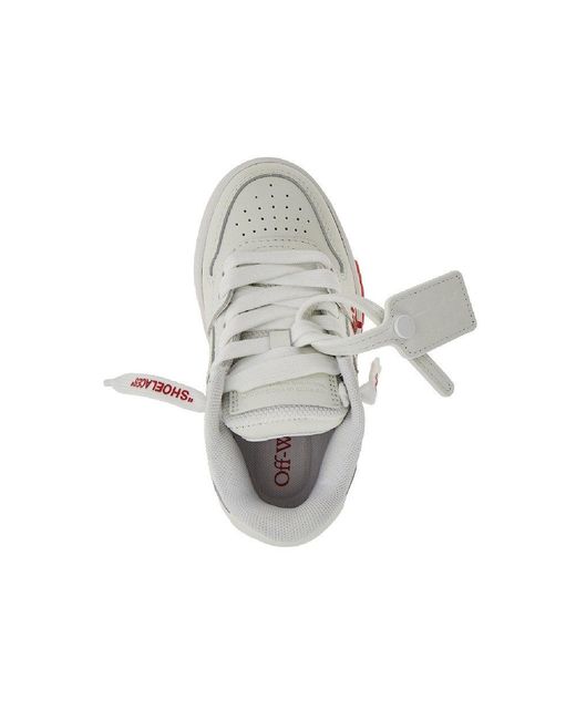 Off-White c/o Virgil Abloh Gray 'For Walking' Out Of Office Leather Sneakers Kids