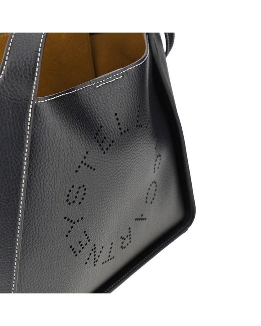 Stella McCartney Black Grained Alter Mat 'Stella Logo' Bag
