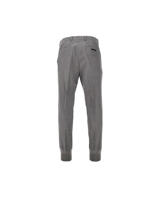 Prada Gray Wool Hybrid Jogger Pants for men