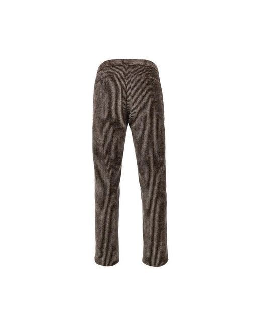 Emporio Armani Gray Corduroy Pants With Herringbone Print for men