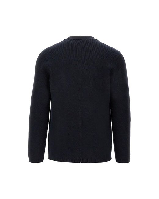 Emporio Armani Blue Knitted Jacket for men