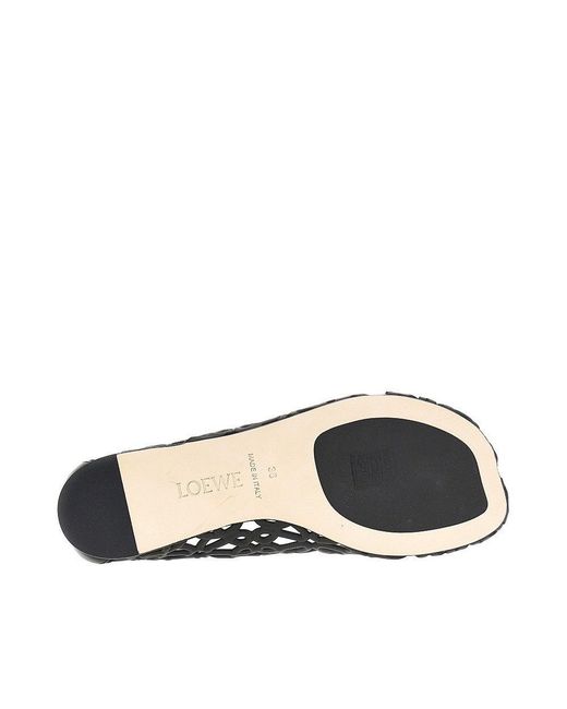 Loewe Blue 'Petal Anagram' Leather Ballet Flats