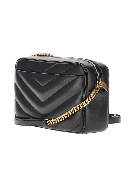 Saint Laurent Black 'Loulou' Matelassé Nappa Leather Camera Bag