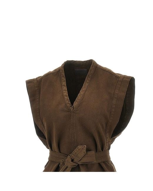 Lemaire Brown Broken Twill Top With Belt T