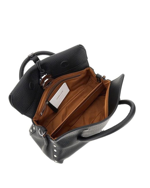 Zanellato Black Small Dotta' Leather Bag