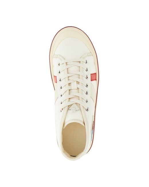 Bottega Veneta White Canvas 'Eliot' Sneakers With Leather Details for men