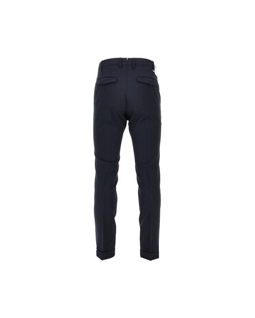 PT Torino Blue Stretch Wool Master Fit Pants for men