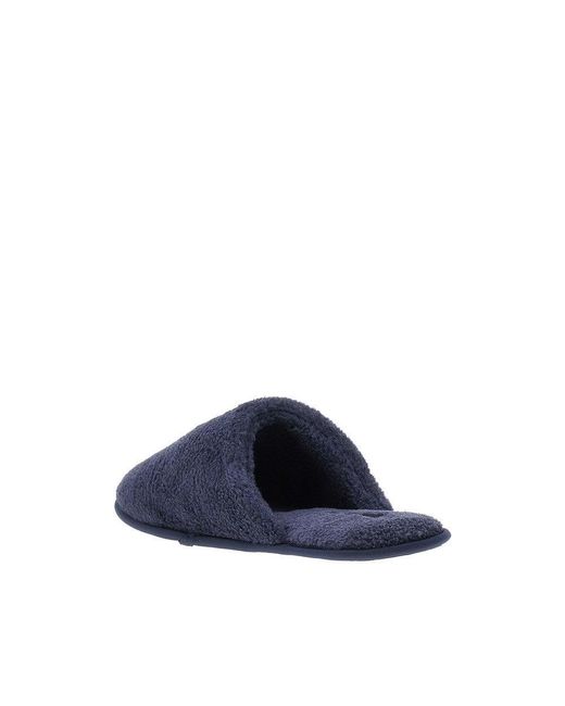 Emporio Armani Blue Fleece Slippers With Pouch for men