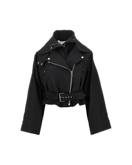 Alaïa Black Cotton Biker Jacket