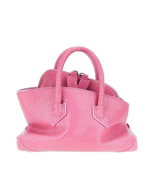 The Attico Pink Leather Mini 'La Passeggiata' Bag