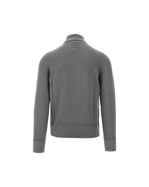 Drumohr Gray Merino Wool Turtleneck Sweater for men