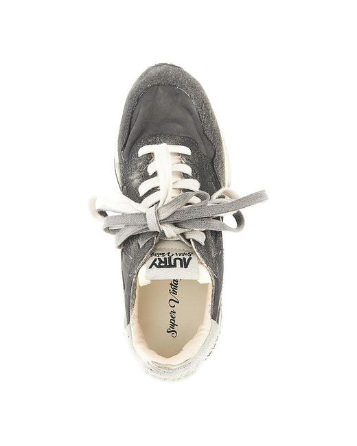 Autry Gray Leather And Nylon Reelwind Sv Low Sneakers for men