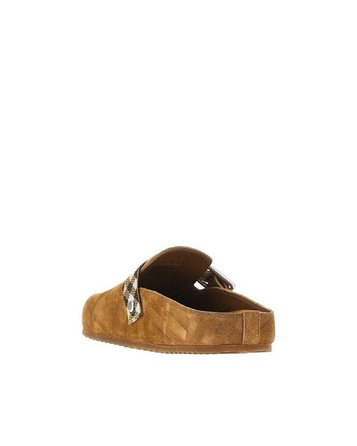 Burberry Brown Check Suede Leather 'Urchin' Clogs