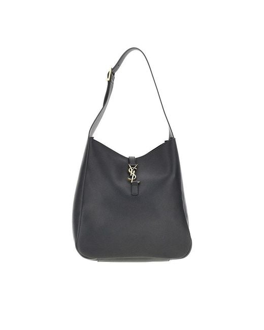Saint Laurent Black Large 'Le 5 À 7' Grained Leather Bag