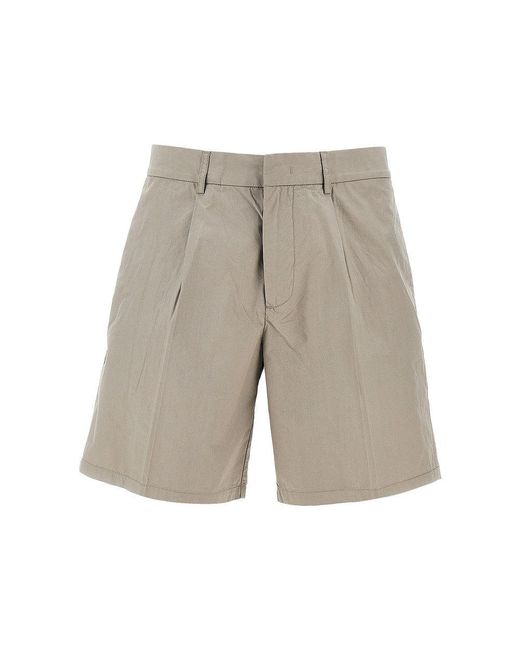 Emporio Armani Gray Pima Cotton Shorts With Dart for men