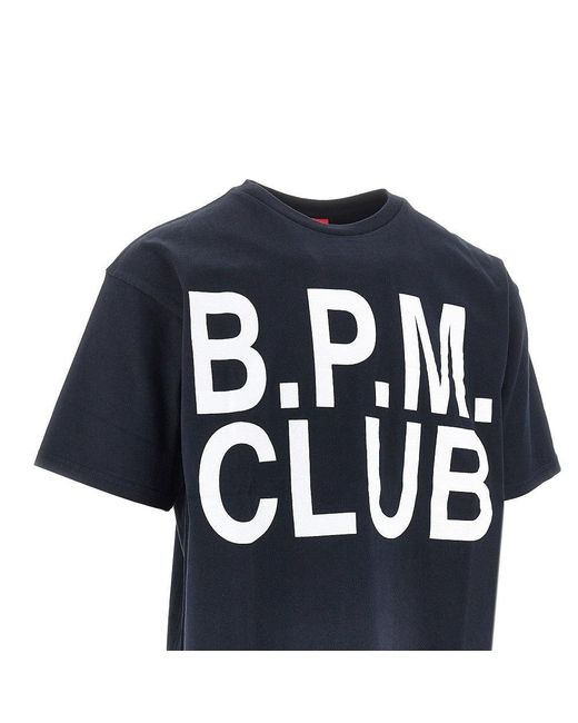 Public Possession Blue 'B. P.M. Club' Cotton T-Shirt for men