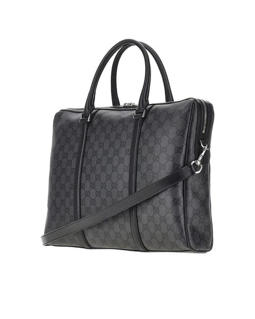 Gucci Black Gg Supreme Work Bag for men