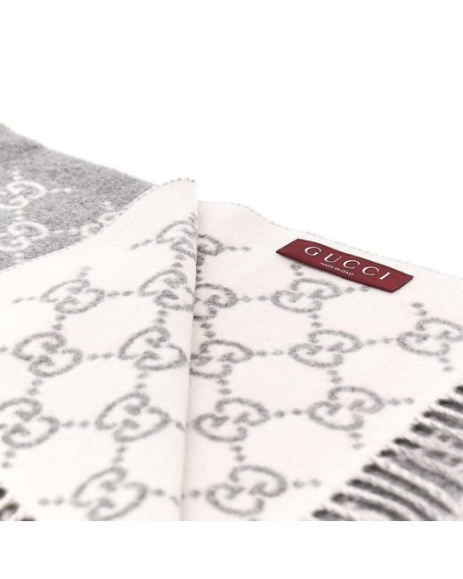 Gucci Metallic Gg Cashmere Scarf