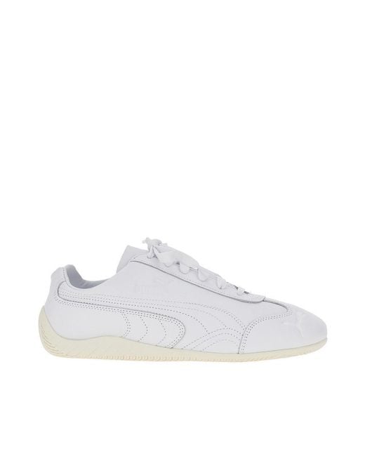 PUMA White 'Speedcat' Leather Sneakers for men