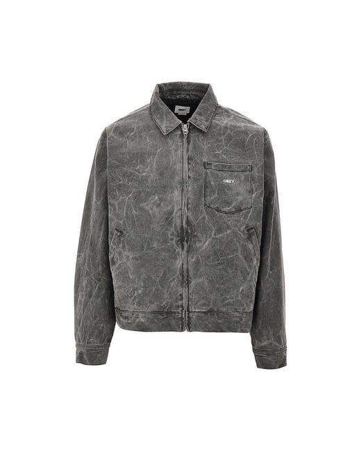 Obey Gray 'Workman' Denim Work Jacket for men