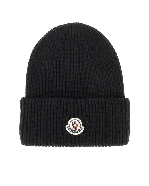 Beanie Tricot di Moncler in Black da Uomo