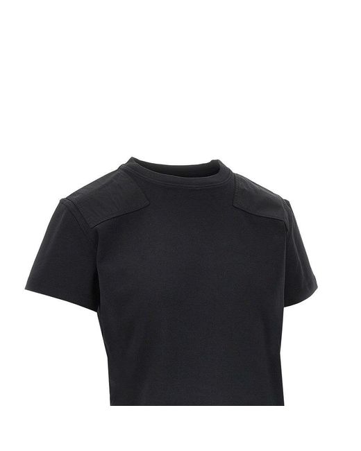 Phoebe Philo Black Cotton And Lyocell T-Shirt With Patch