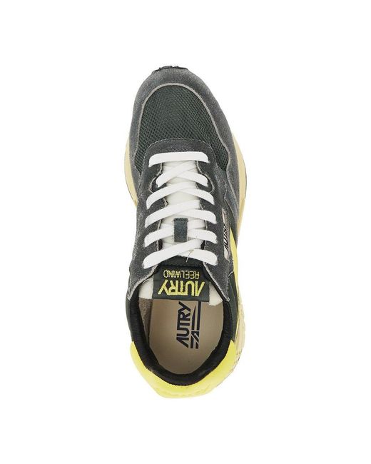 Autry Blue Suede And Nylon Reelwind Low Sneakers for men