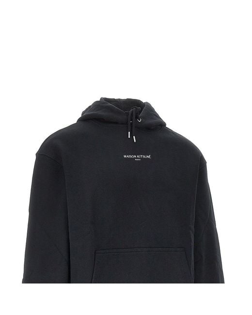 Maison Kitsuné Blue 'Maison Kitsuné Paris' Embroidery Hoodie for men