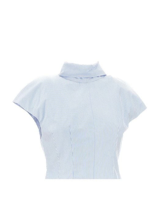 ARMARIUM Blue 'Arielle' Striped Poplin Top