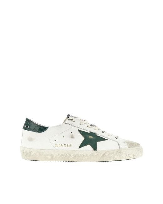 Golden Goose Deluxe Brand Blue 'Super-Star' Leather Sneakers for men
