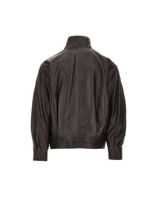 Arma Black 'Paulo' Nappa Leather Bomber Jacket for men