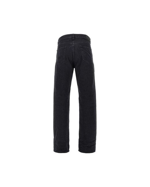 Saint Laurent Black Tapered Leg Relaxed Fit Jeans for men