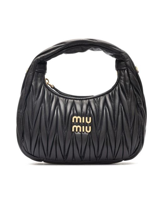 Miu Miu Black Small Miu Wander Hobo Bag