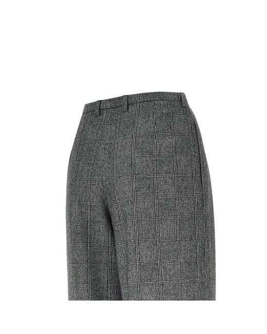 Emporio Armani Gray Wool-Blend Flannel Pants