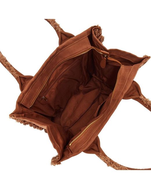 Pinko Brown Canvas Medium 'Beach' Shopping Bag