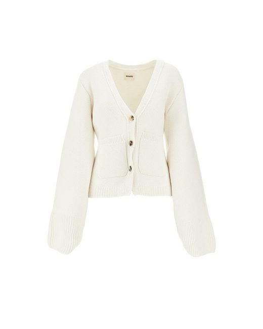 Khaite White 'Scarlet' Cashmere Cardigan