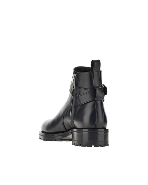 DSquared² Black Leather Boots With Debossed Logo for men