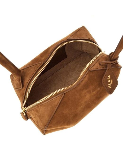 Alaïa Brown Nubuck Leather Small 'Le Bouledogue' Bag