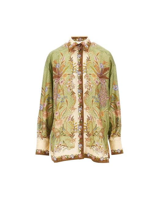 Zimmermann Metallic 'Indra' Silk Shirt