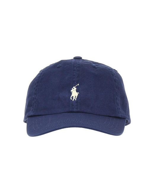 Ralph Lauren Blue Baseball Hat With Logo Embroidery Kids