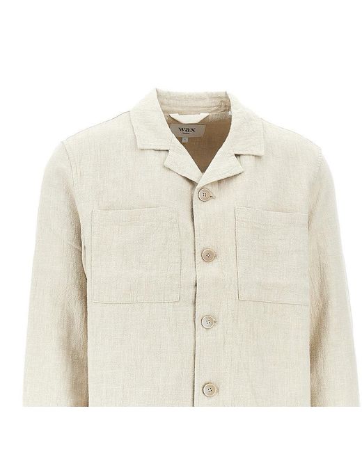 Wax London White 'Aldred' Linen And Cotton Overshirt for men
