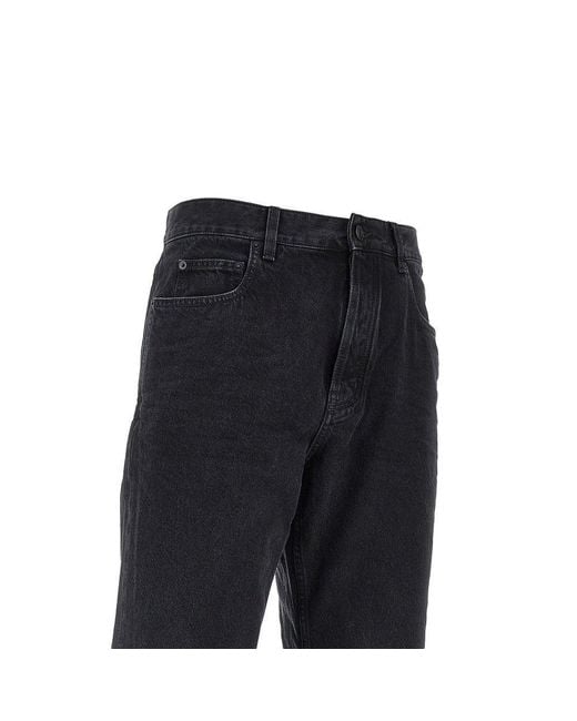 Saint Laurent Black Tapered Leg Relaxed Fit Jeans for men