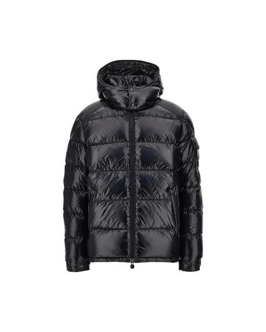 Moncler Black Maya' Hooded Down Jacket for men