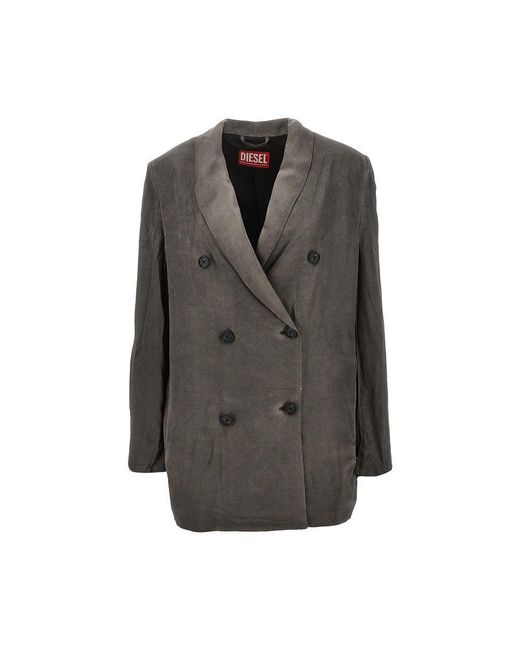 DIESEL Gray 'G-Avina' Satin Double-Breasted Jacket