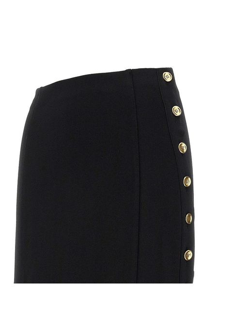 Givenchy Black Midi Skirt With Side Buttoning