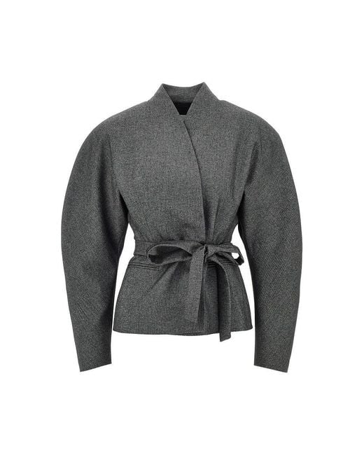 ANDAMANE Gray 'Margaux' Viscose-Blend Jacket