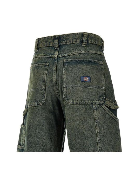 Dickies Green Loose Denim Painter Shorts for men